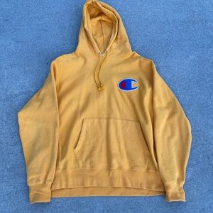 Champion Reverse Weave Hoodie Sweater Sweatshirt Size XL Yellow ~ used